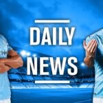 Manchester City transfer news graphic showing football transfer documents, club colours, and a summer transfer window theme.