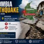 Colombia earthquake near San José del Palmar Chocó with seismic activity map