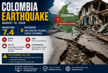 Colombia earthquake near San José del Palmar Chocó with seismic activity map