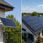 Plug in solar panels generating clean electricity for a modern home