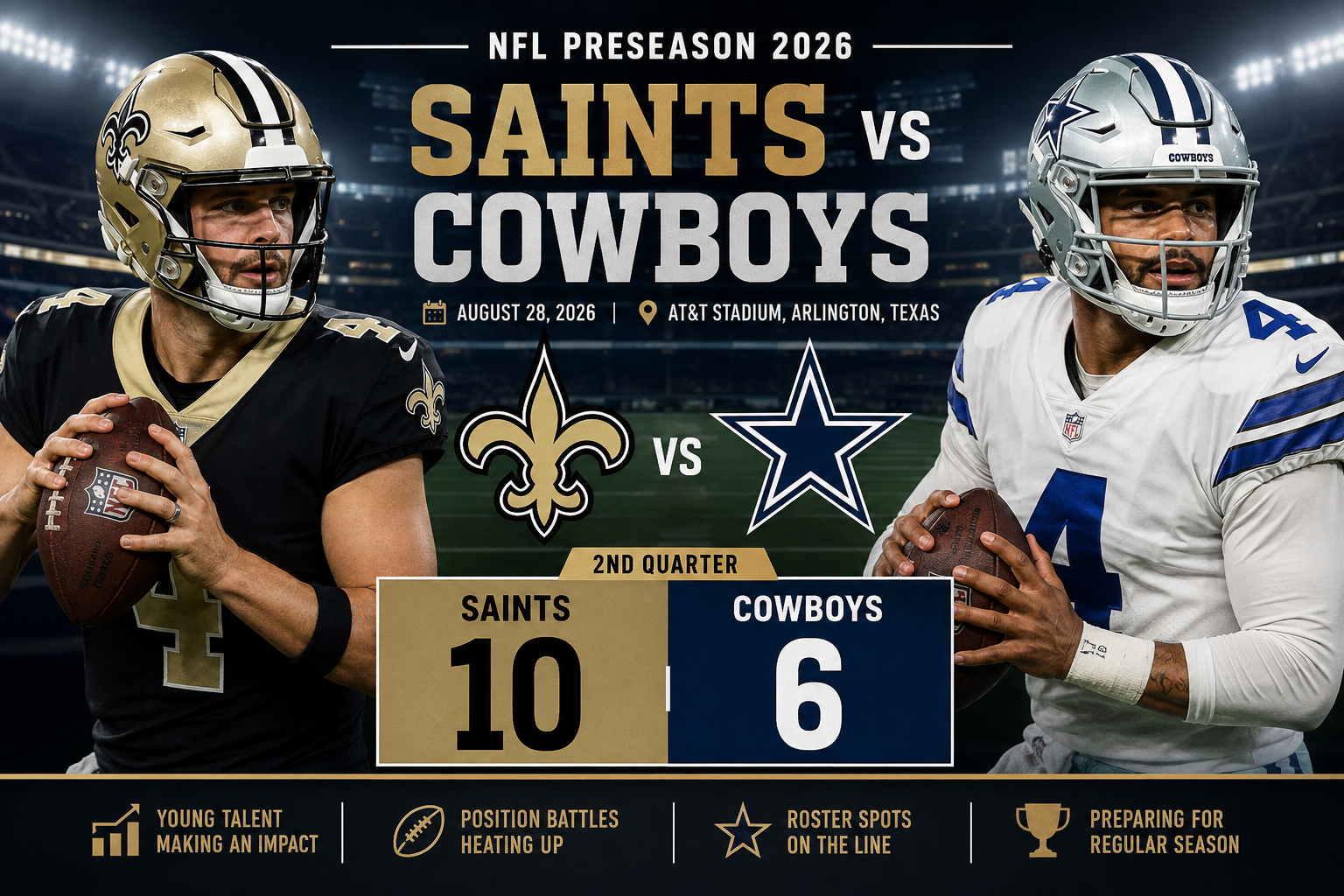 Saints vs Cowboys: Amazing 2026 Preseason Score & Key Highlights