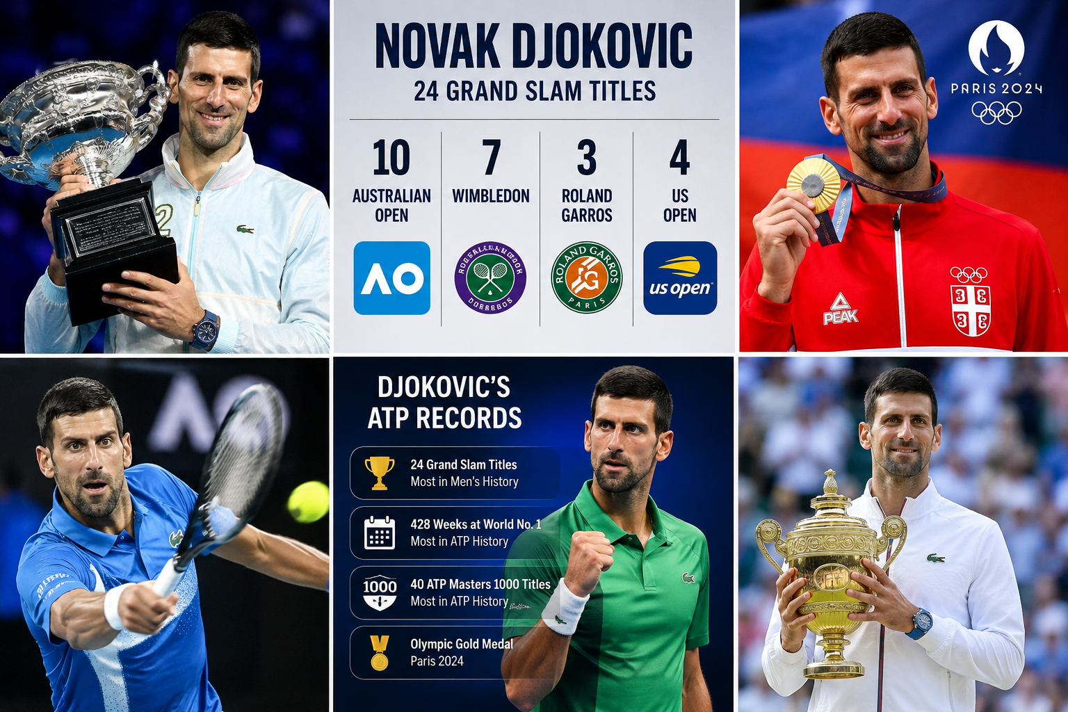 Novak Djokovic is one of the most successful tennis players in history. The Serbian star has built a remarkable career through Grand Slam victories, long periods at world No. 1, and an ability to compete at the highest level across different generations of players.