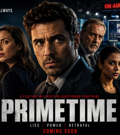 Primetime Movie official poster featuring the main cast in a suspense thriller setting