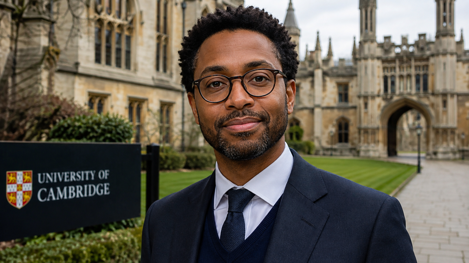 Jason Arday at the University of Cambridge, highlighting his academic career and role as Professor of Sociology of Education.