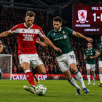 Middlesbrough vs Wrexham Carabao Cup match with Will Lankshear celebrating his winning goal