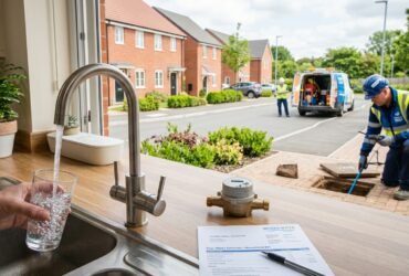Wessex Water customer checking a water bill and household water services