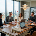 LEAD Rödl legal consultants discussing business law solutions with corporate clients.