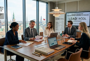 LEAD Rödl legal consultants discussing business law solutions with corporate clients.
