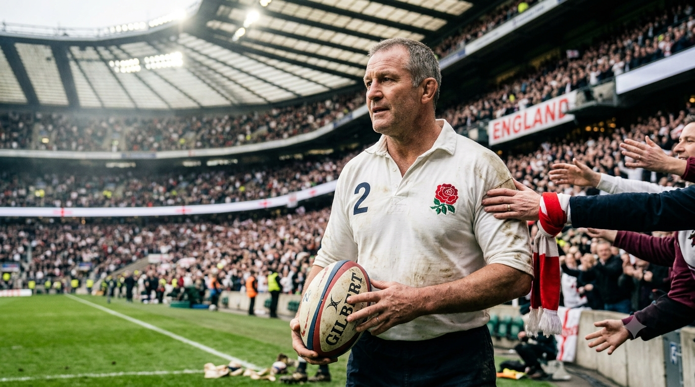 Brian Moore former England rugby player speaking during a sports analysis event