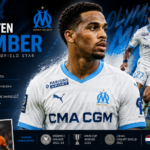 Quinten Timber playing midfield for Olympique de Marseille in 2026